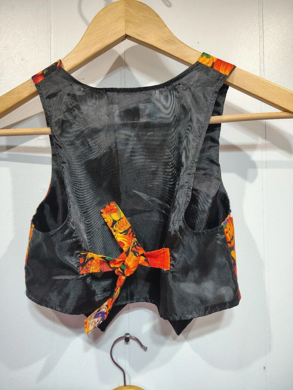 Vintage Saddle River Kids Halloween Pumpkin Vest Bundle Matching Sibling Set M L